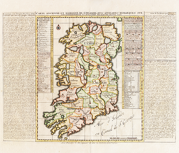Henri Abraham Chatelain  -   Carte ancienne et moderne de l'Irlande avec quelques remarques sur son gouvernement et sur l'etat present de cette isle