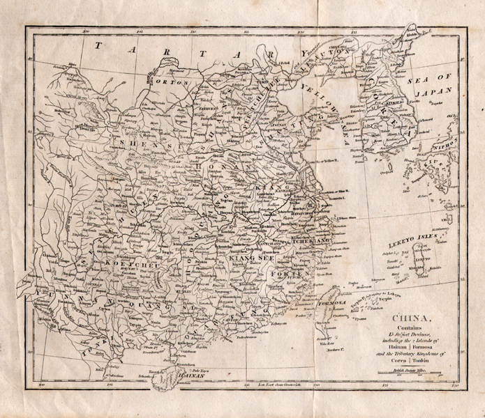 China Contains 15 Subject Provinces including the 2 Islands of Hainan Formosa and the Tributary Kingdoms of Corea Tonkin   