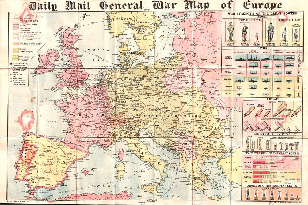 Daily Mail General War Map of Europe