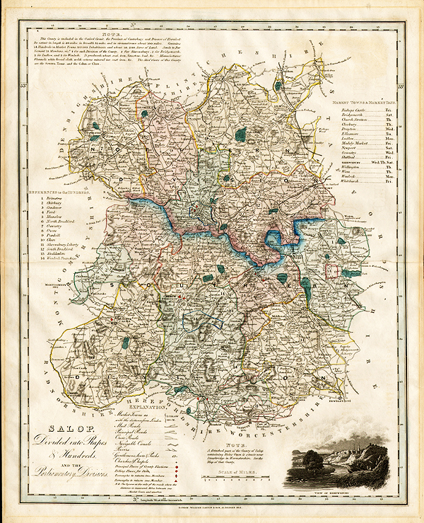 Salop Divided into Rapes & Hundreds and the Parliamentary Divisions