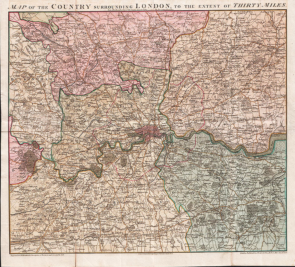 Map of the Country Surrounding London to the extent of Thirty Miles 