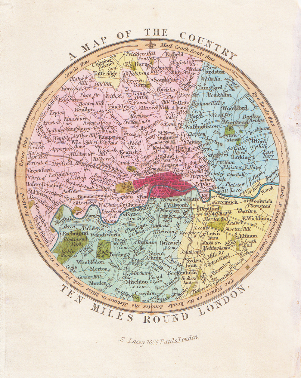 A Map of the Country Ten Miles Round London