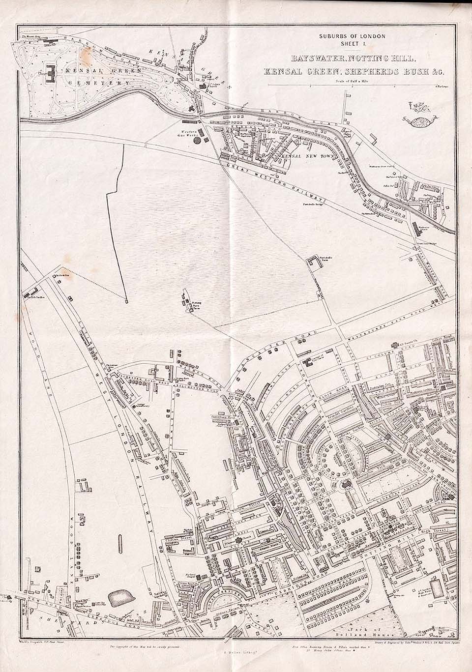 Suburbs of London  Sheet 1  Bayswater Notting Hill Kensal Green Shepherds Bush &c