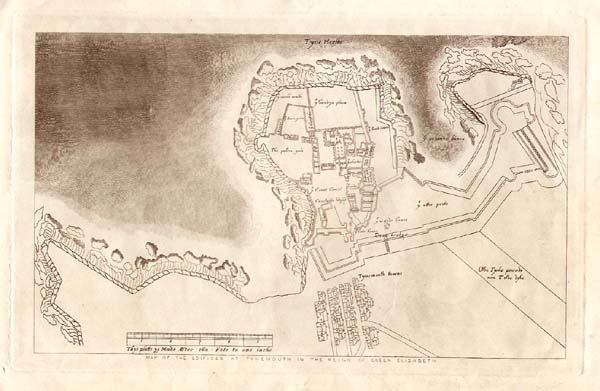 Map of the Edifices at Tynemouth in the Reign of Queen Elizabeth