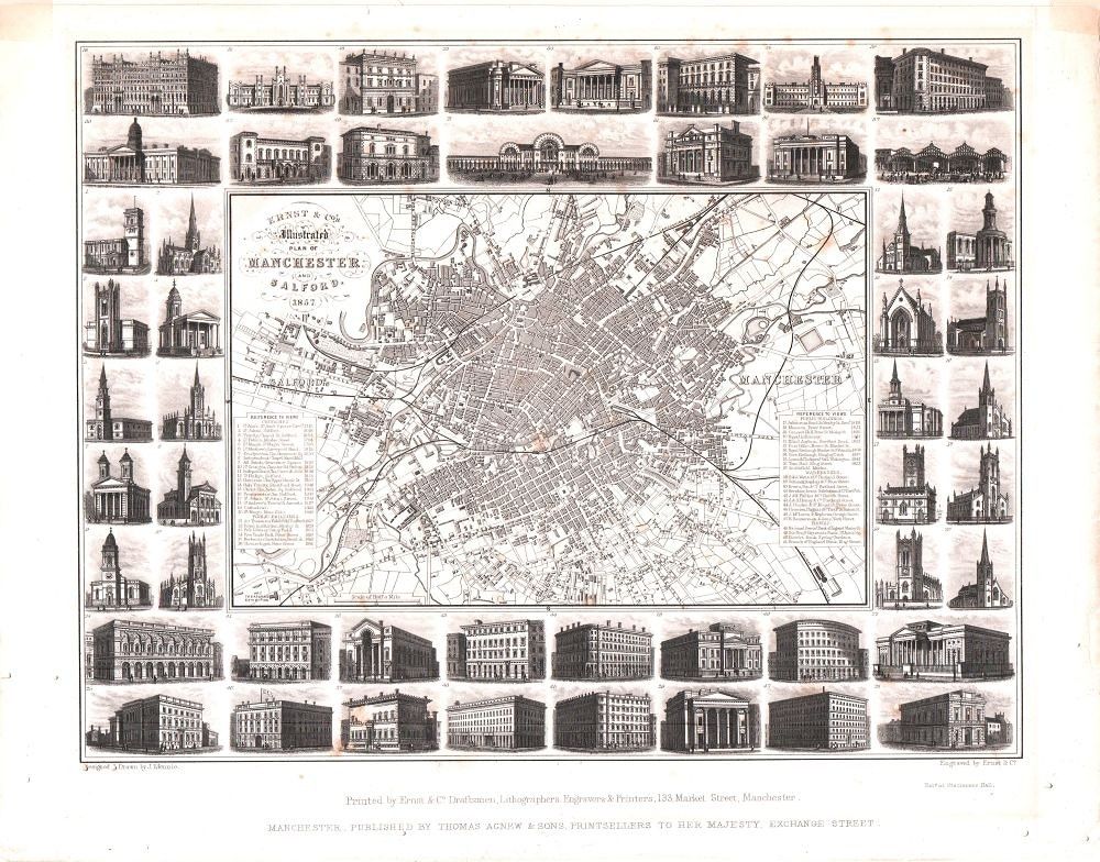 Ernst and Co's Plan of Manchester qnd Salford 1857