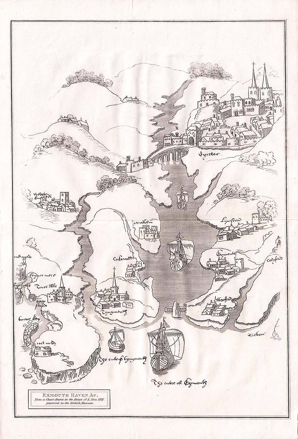 Exmouth Haven  - From a chart drawn in the Reign of K Hen VIII preserved in the British Museum 