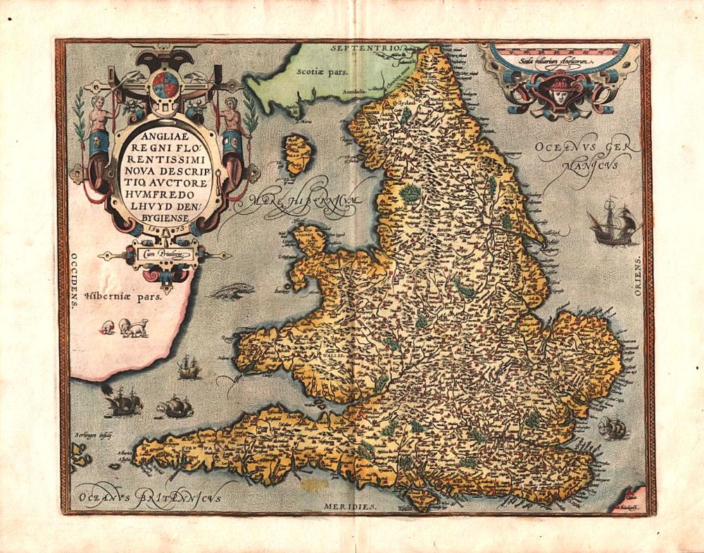 Angliae Regni Florentissimi nova descriptio auctore Humfredo Lhuyd Denbygiense.