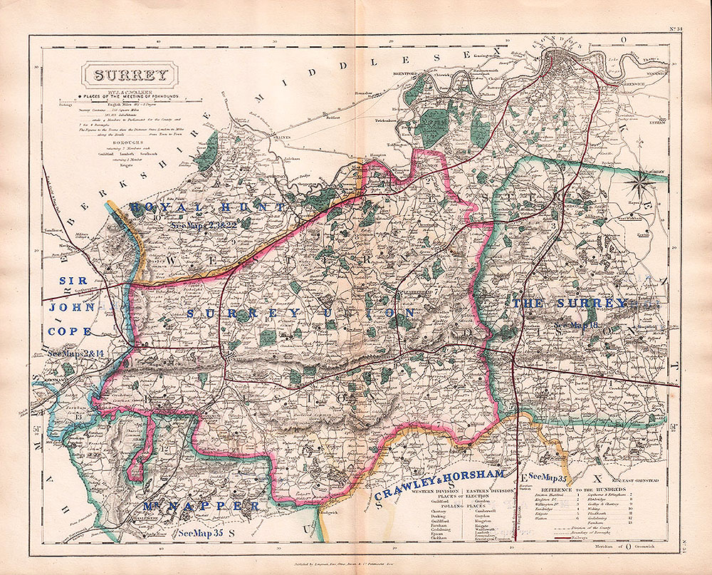 Hobson's Fox Hunting Map