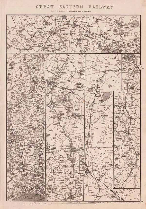 Great Eastern Railway  Sheet 2  London to Cambridge Ely and Norwich