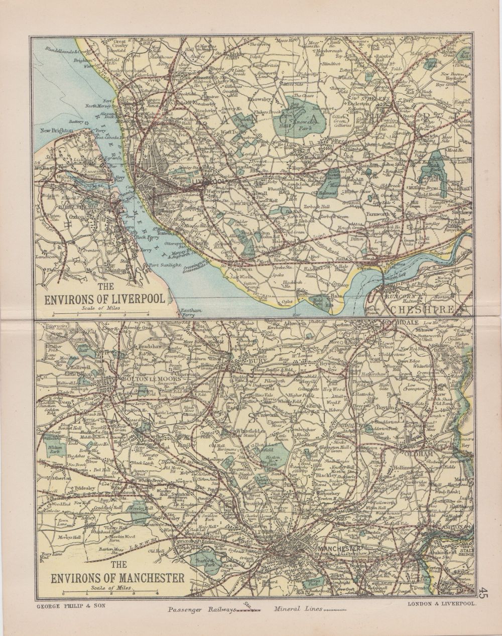 George Philip - Environs of Liverpool and Marchester.