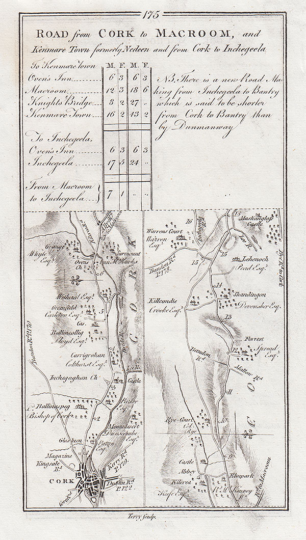 George Taylor and Andrew Skinner - Road from Cork to Macroom and Kinmare Town formerly Nedeen and from Cork to Inchegeela