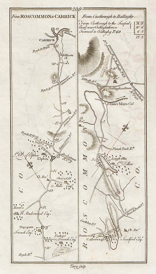 George Taylor and Andrew Skinner - Road from Roscommon to Carick and from Castlereagh towards Ballaghy
