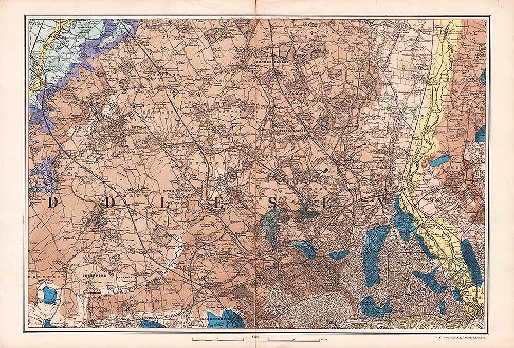 Geological Map of London and Environs North West section