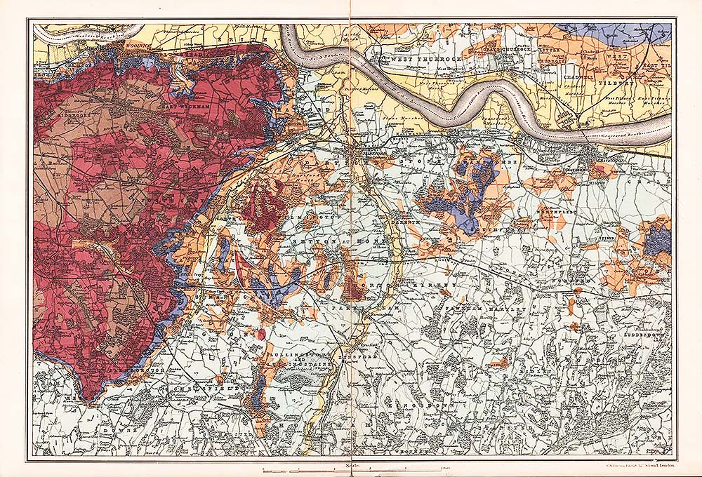 Geological Map of London and Environs South East section