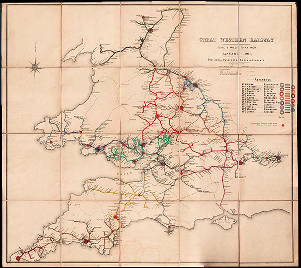 Great Western Railway Scale 8 miles to an inch  January 1901