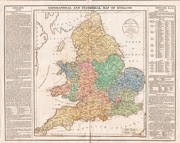 Geographical and Statistical map of England 