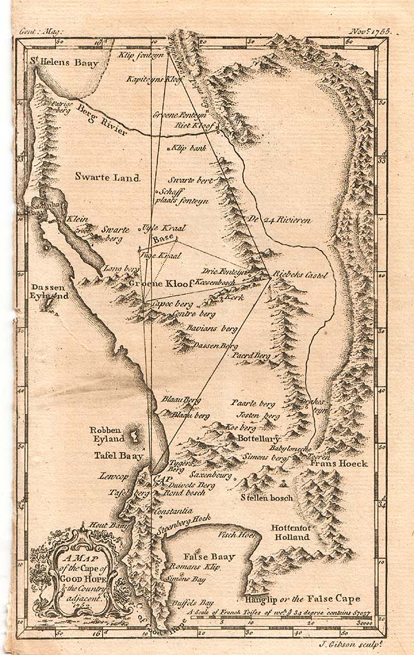 A Map of the Cape of Good Hope and Country Adjacent  1752