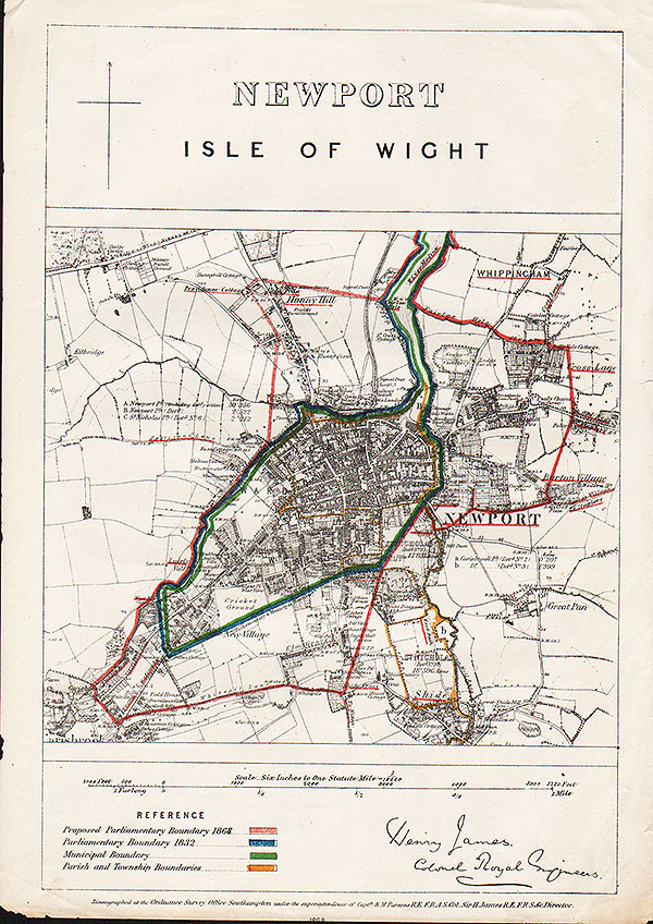 Newport Isle of Wight Parliamentary Boundary 1868