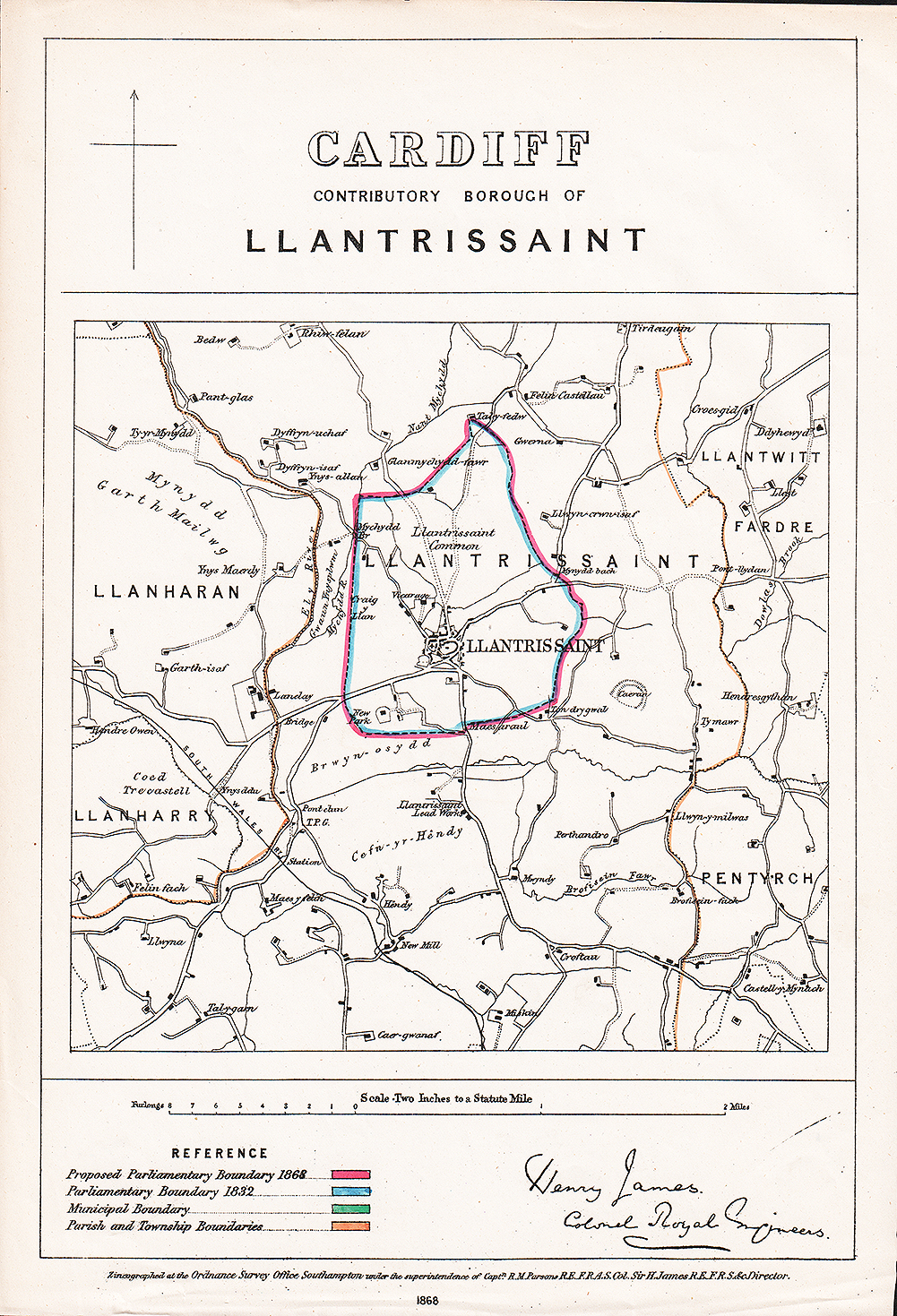 Llantrissaint Parliamentary Boundary 1868