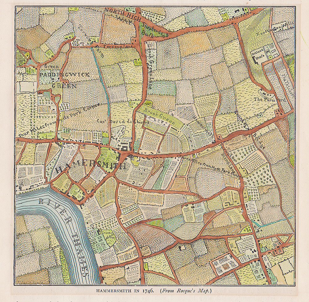 Hammersmith in 1746 (From Roque's Map)