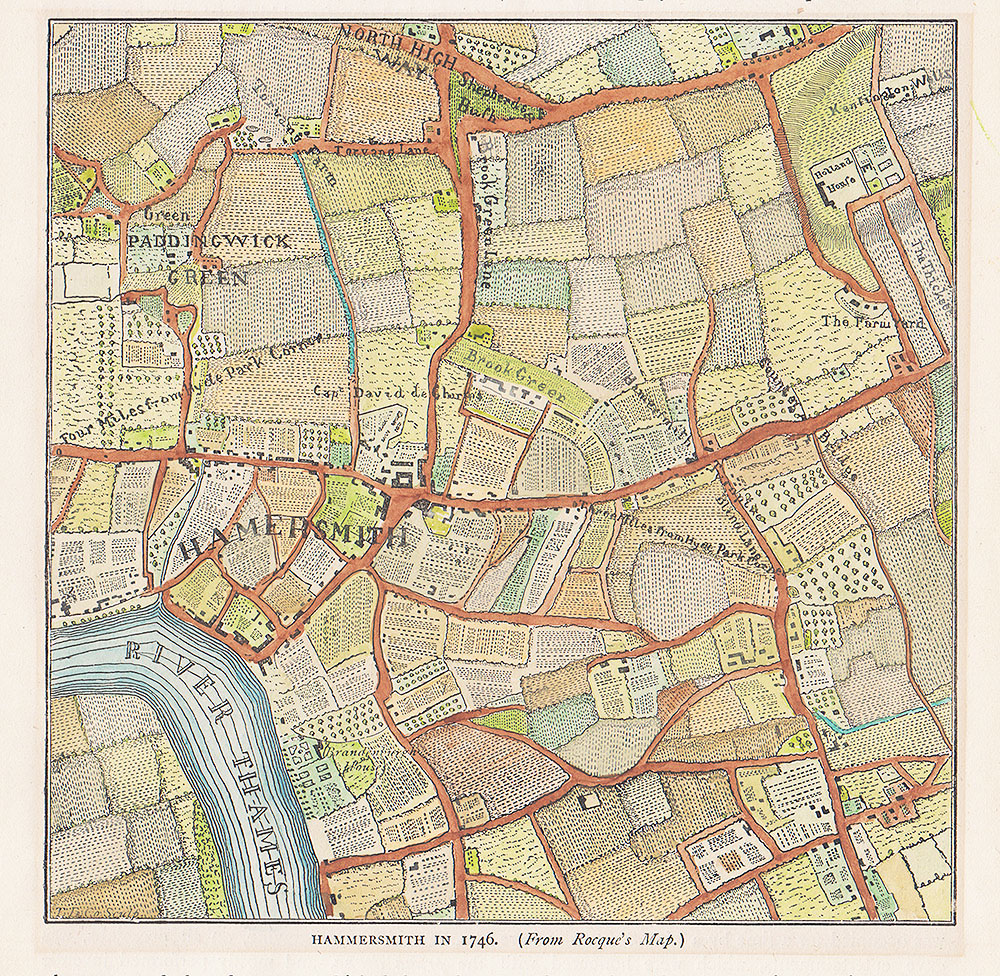 Hammersmith in 1746 (From Roque's Map)