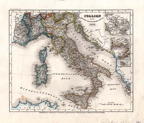 Italien mit der Dalmat Albanesischen Kuste  1849