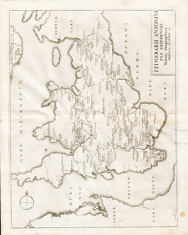 Itinerarii Antonini per Britannias Tabula Geographica Anglo-Latina