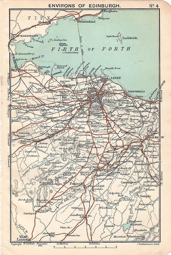 Environs of Edinburgh  -  John Bartholomew