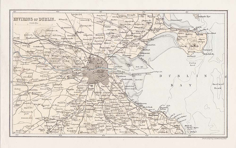 Environs of Dublin  -  John Bartholomew