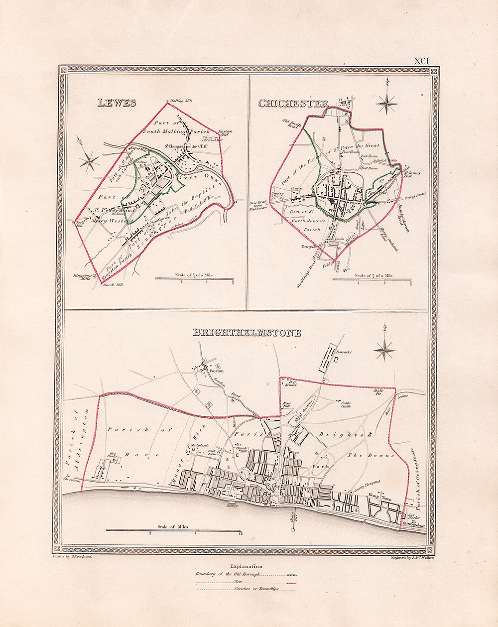 J. and C. Walker - Lewes, Chichester and Brighthelmstone