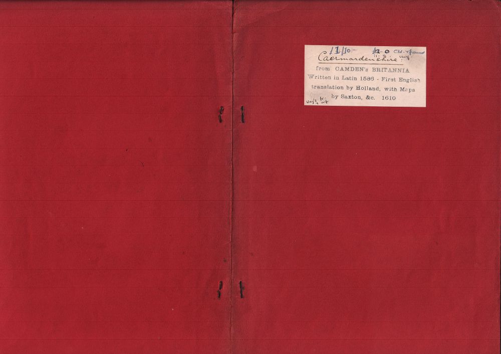 Carmarthenshire from Camden's Britannia <span style='color: #ff0000;'> (View the pages here)</span> 
