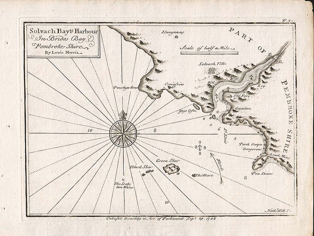 Lewis Morris - Solvach Bay & Harbour in Bride's Bay