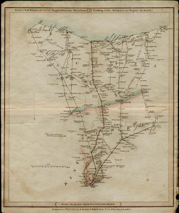 Roads to Eastbourne by Uckfield Brighthelmstone Shoreham Worthing Little Hampton and Bognor by Arundel