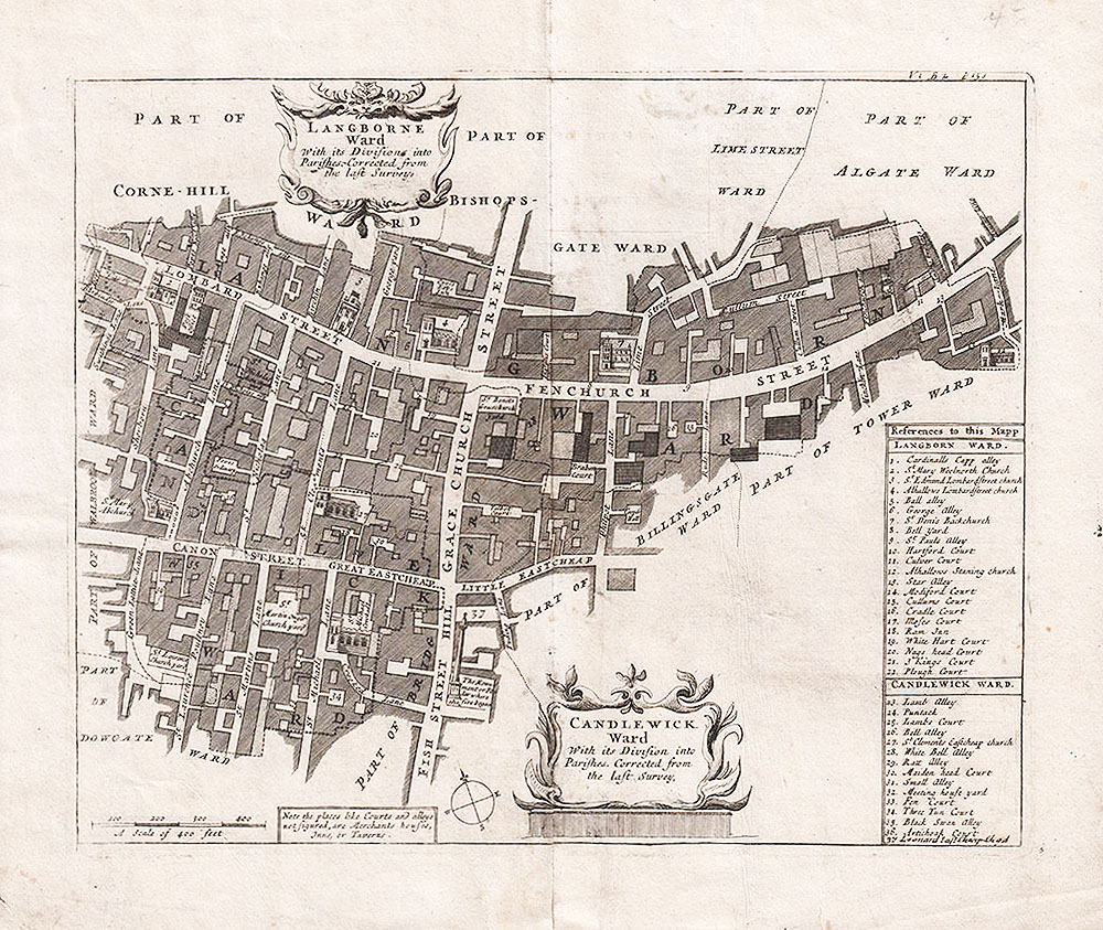 Langborne Ward and Candlewick Ward - 'With its Divisions into Parishes Corrected from the last Survey