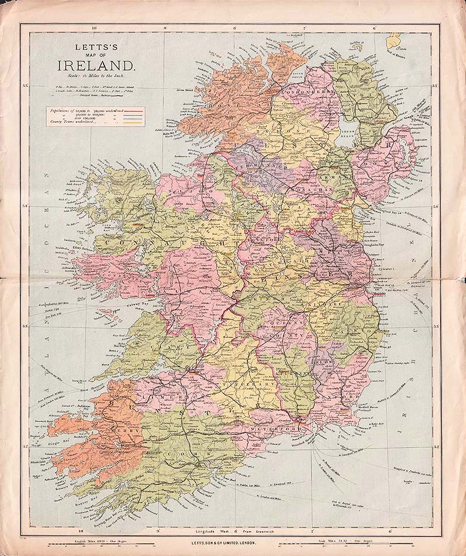 'Letts's map of Ireland'