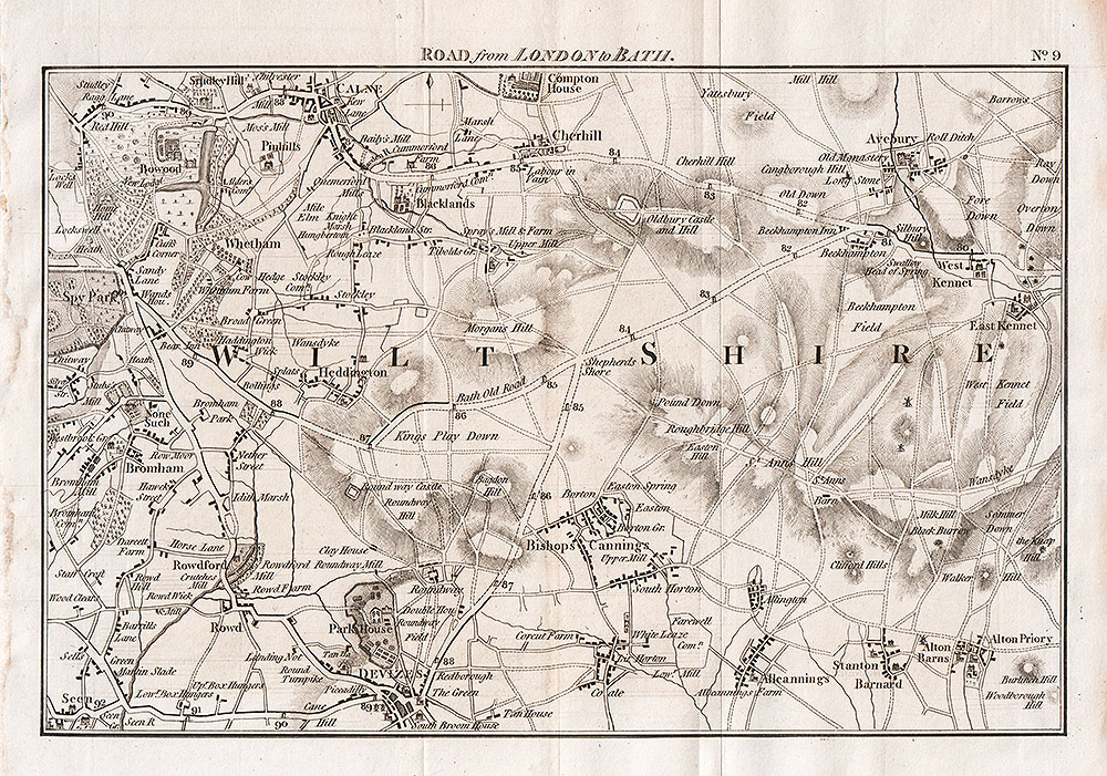 Great Road from London to Bath and Bristol with the Country three miles on each side