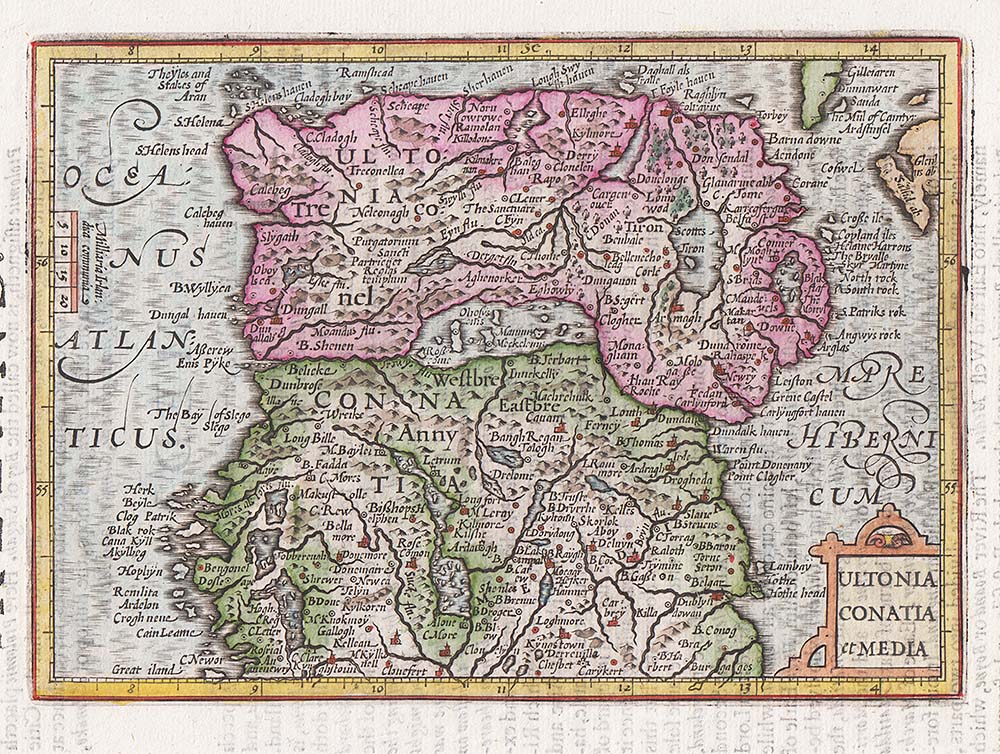 The Third Table of Ireland - Ultonia Conatia et Media - Gerard Mercator 