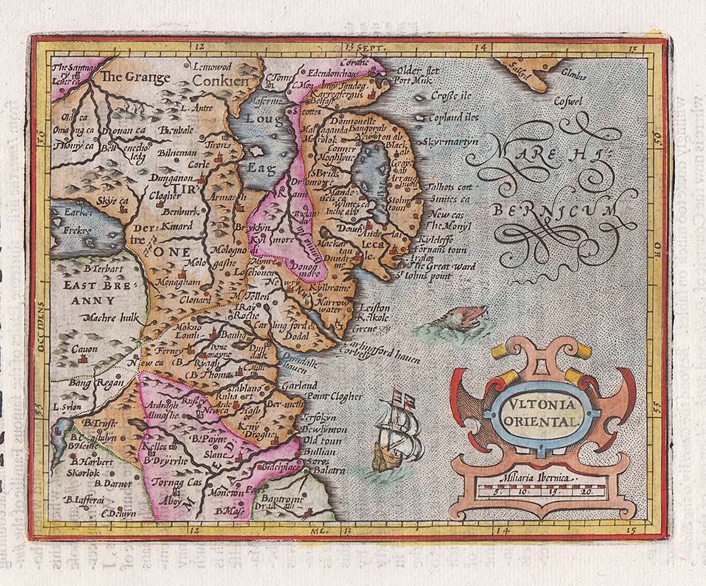 The Fourth Table of Ireland - Ultonia Oriental - Gerard Mercator 