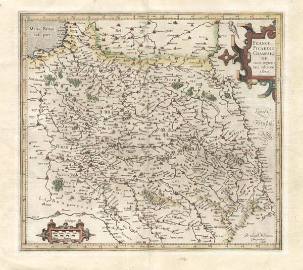 Gerard Mercator  -  France Picardie Champaigne cum regionibus adiacentibus