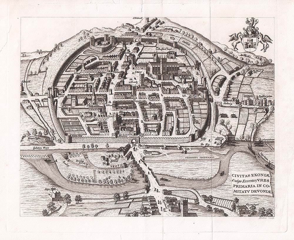 Exeter Plan - Civitas Exoniae Vulgo Exester VRBS Primaria in Comitau Devoniae 