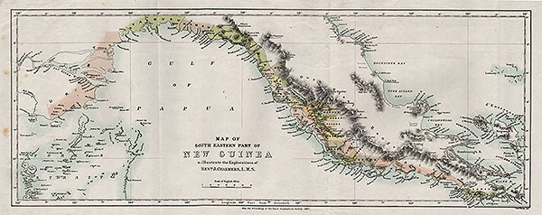 Map of the South Eastern part of New Guinea to illustrate the Explorations of Revd J Chalmers LMS