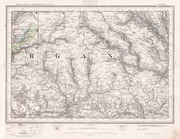 Ordnance Survey of England and Wales Third Edition  Pontypridd Merthyr Tydvil