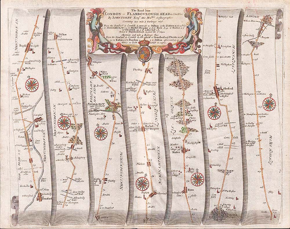 The Road from London to Flamborough Head in Com Ebor