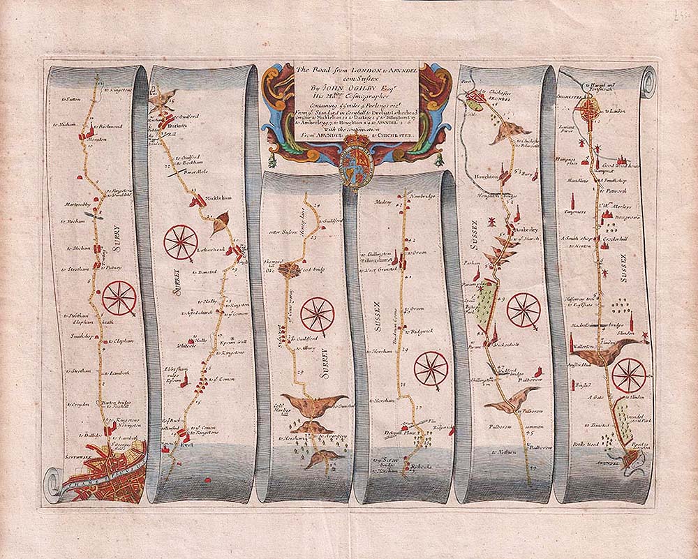 The Road from London to Arundel com. Sussex