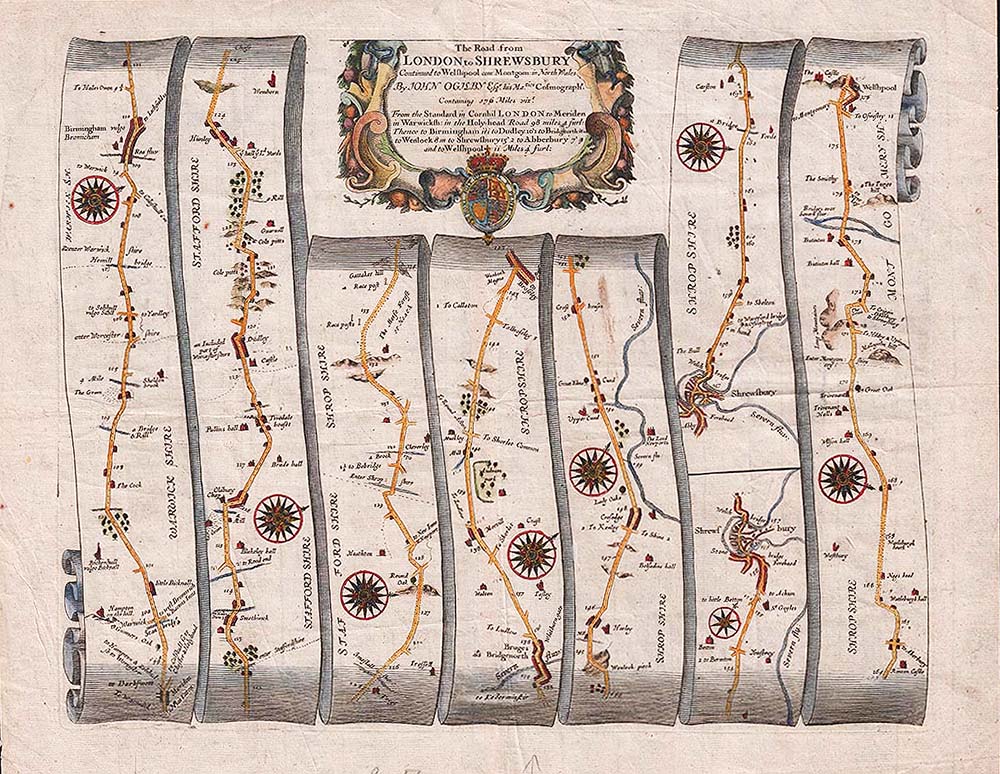 The Roads from London to Shrewsbury continued to Welshpool Montgom North Wales