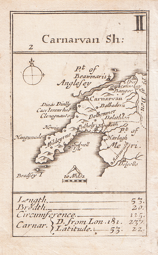 Playing Card Map - Robert Morden Caernarvonshire  II