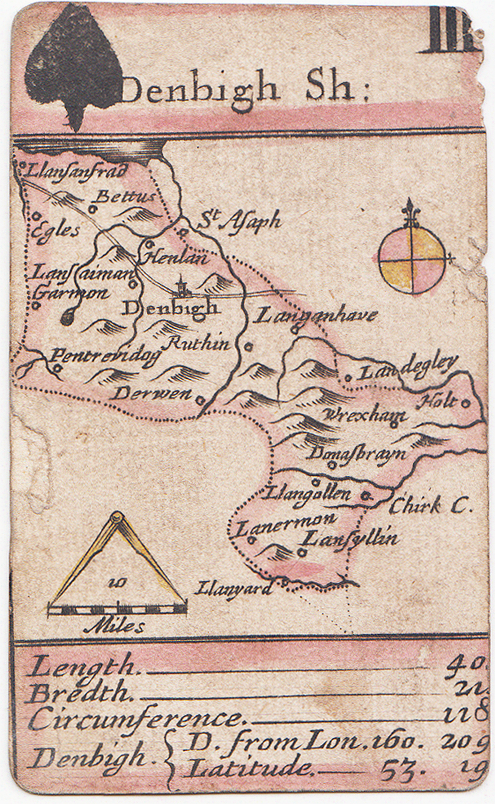 Playing Card Map - Robert Morden Denbighsire