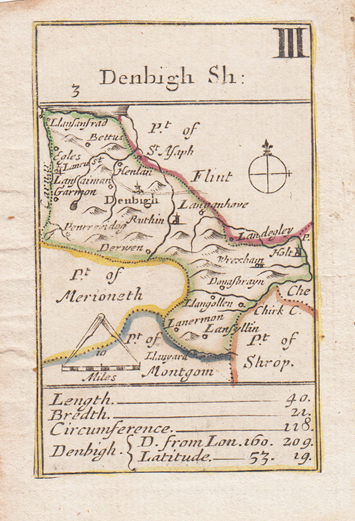 Playing Card map by Robert Morden Denbighshire  III