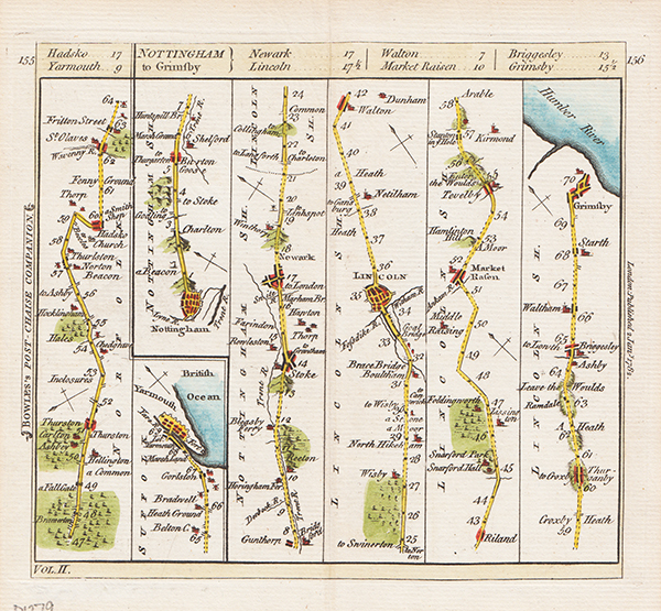 Carington Bowles - Hadsko to Yarmouth and Nottingham to Grimsby