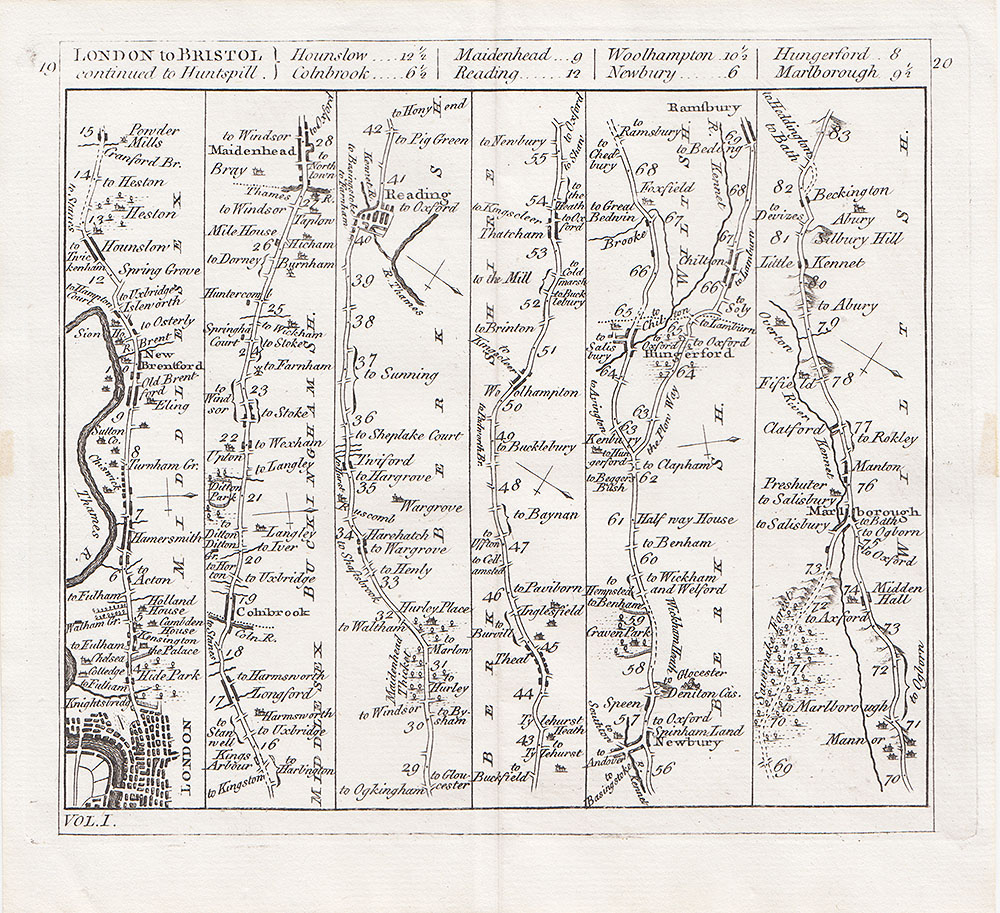 Carington Bowles - The Road from London to Bristol.